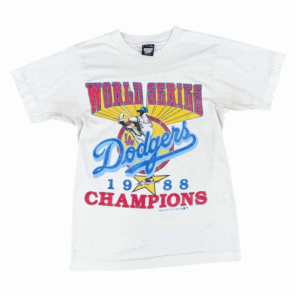 LA Dodgers 1988 World Series Champions T-Shirt Vintage Screen Stars Size Small